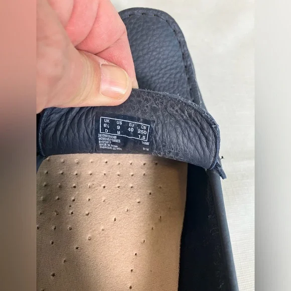 Clarks Dameo Vine Navy Blue Leather Penny Loafer Women Size 9M - Picture 7 of 16